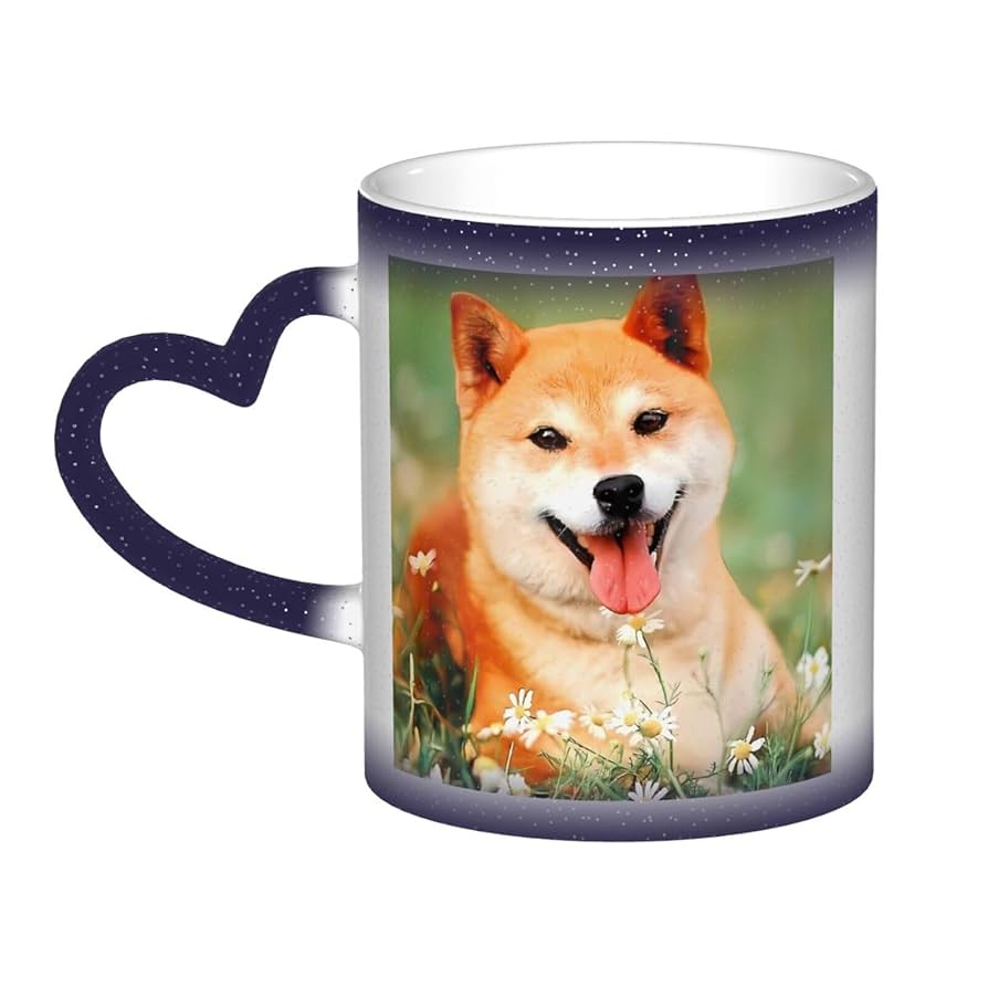 犬柄　マグカップ Amazon.co.jp: マグカップ 330ml 変色カップ 磁器カップ 柴犬